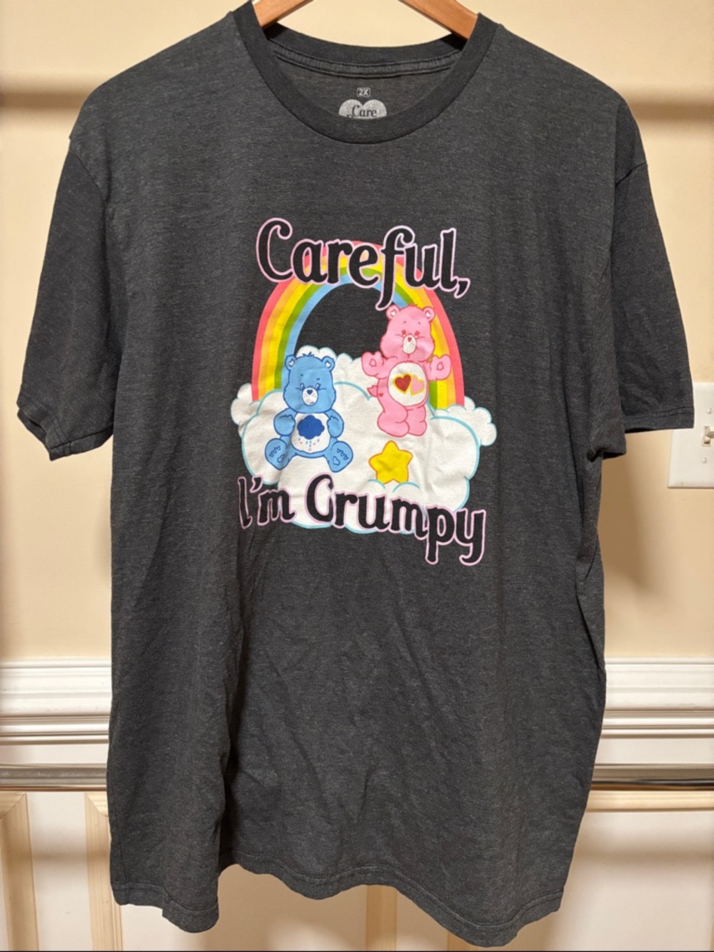 Care Bears Dark Gray Tee with “Careful, I’m Grumpy”